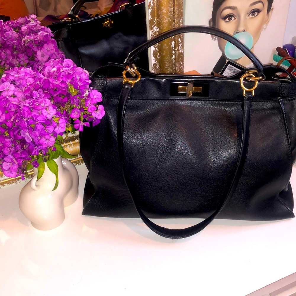 Large Fendi Peekaboo Leather Handbag